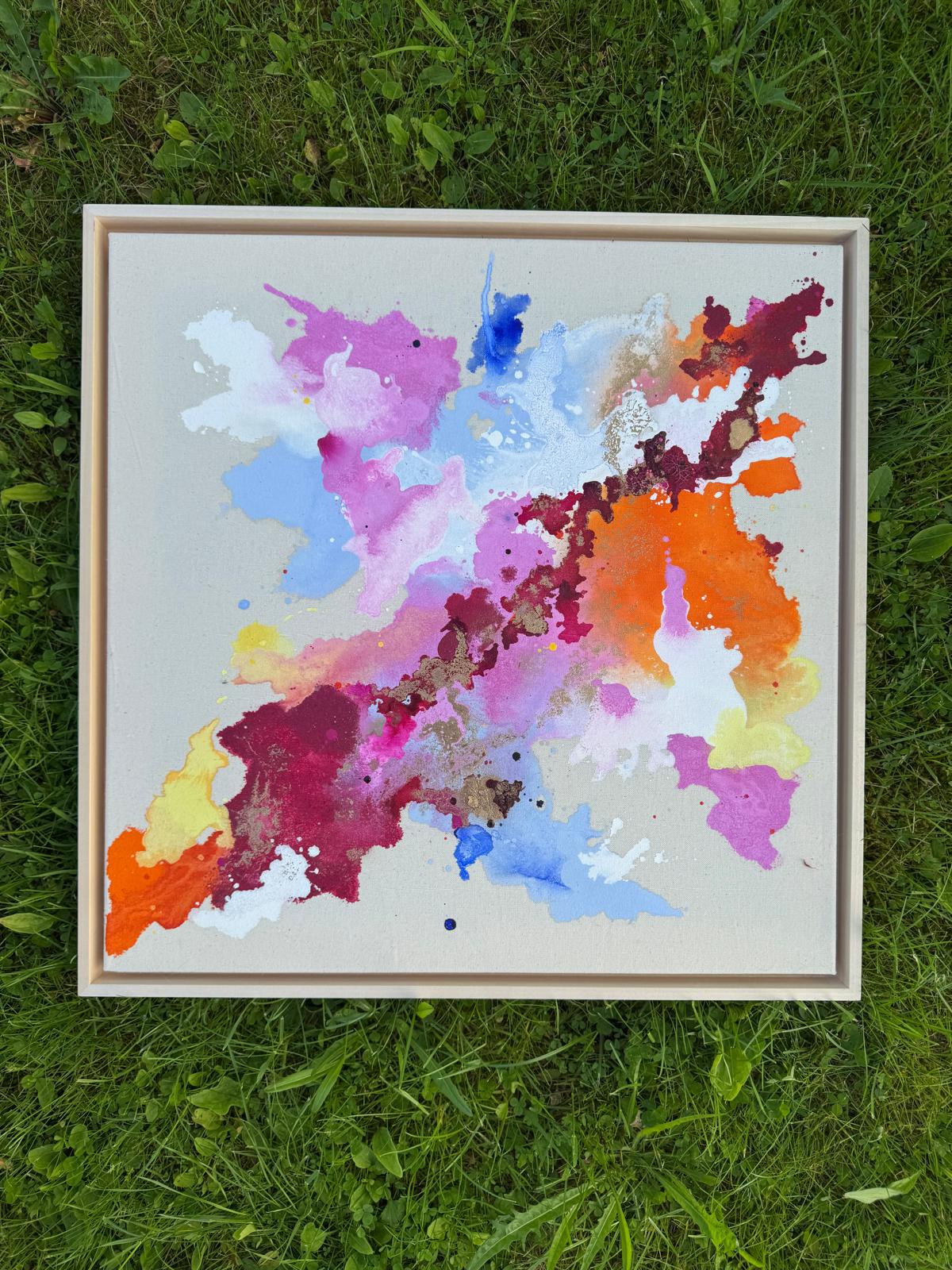 Goldspur, 2026, Acryl und Gold auf roher Baumwollleinwand, Ansicht 5